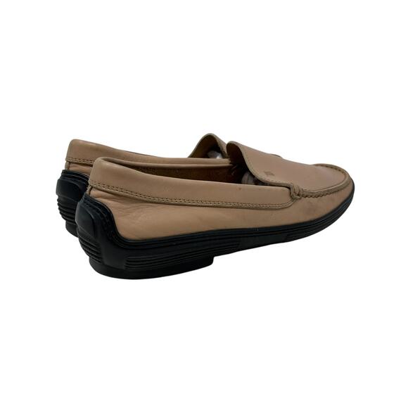 Tod's Driving Loafers Penny Slip On Flats Leather Rubber Beige Size 37 US 7 - Picture 8 of 14